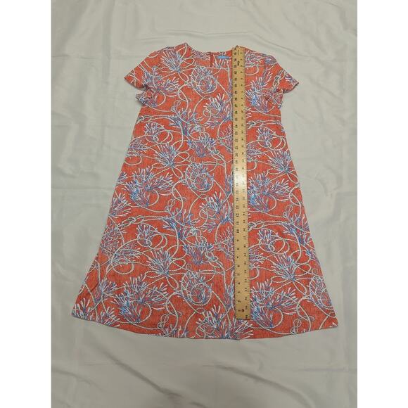 J. McLaughlin Dress Women Short Pullover Shift Dress Coral Nautical Seaside Sz L - Picture 5 of 10